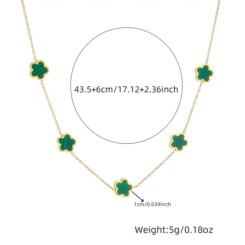 XIYANIKE 316L Stainless Steel 5-Leaf Flower Earring Bracelet Necklace Jewelry Set Exquisite Clover Accessory Women Trendy Gift 251218 - view 4