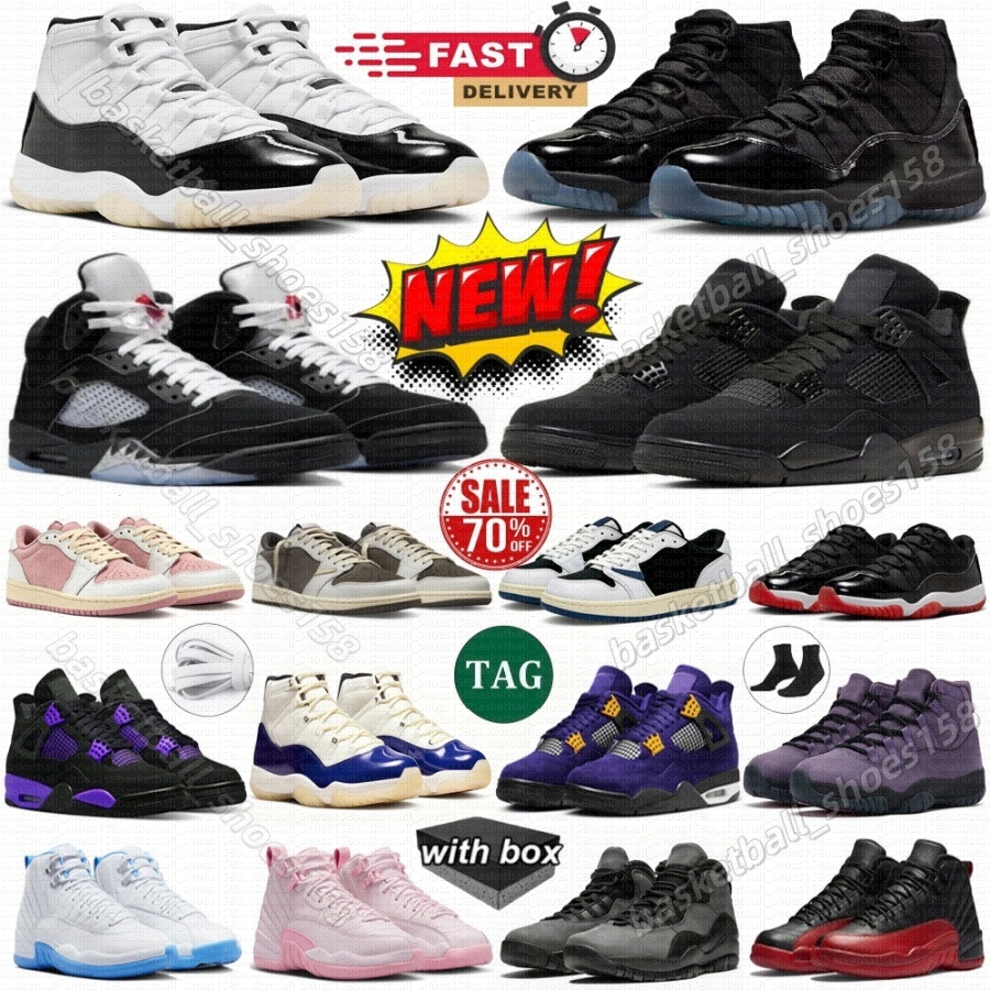 Basketball shoes With Box 4s 5s 11s Gamma Blue 11 Black Cat 2025 Pearl H-Town Varsity Red Pearl Taxi Pink Orchid Canyon Thunder Purple women men sneakers trainers sports