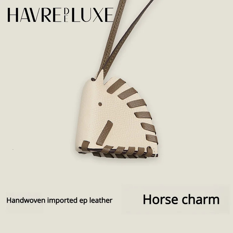 Genuine Leather Woven Horse Head Bag Charm For Women Durable Handmade Imported Light Car Hanging Accessories 251219