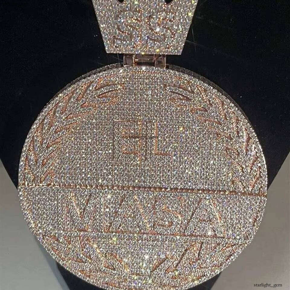 Ice out VVS Moissanite Fully Iced Out 925 Silver Pendant Gold Plated Letter with Moissanite Hip Hop Style Custom Silicon Stone Charm