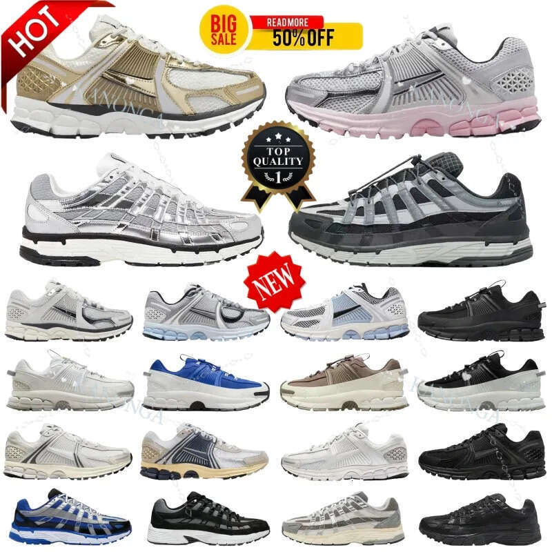 Designer Running Shoes Vomero 5 Roam New P6000 Metallic Gold Photon Dust 5A+ Pink Thunder Blue Triple Black Flax Vomeros Mens Women Flat Trainers Sneakers 36-45