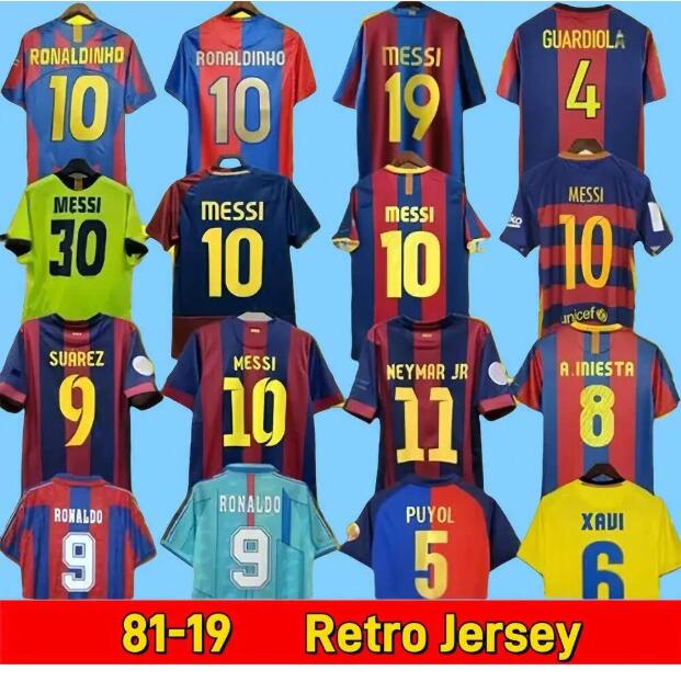 Retro Rivaldo GUARDIOLA STOICHKOV KLUIVERT ROMARIO Jersey 96 97 98 99 00 05 06 07 08 09 10 11 14 15 16 Soccer Ronaldinho A.iniesta Xavi Football Shirts A Iniesta Eto'o