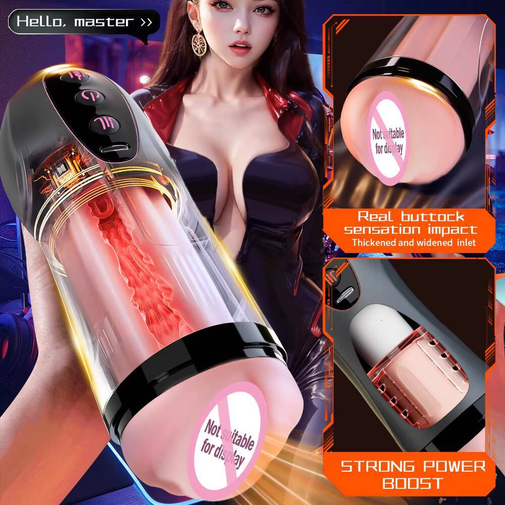Multi Function Sucking Thrusting Vibrating Heating Penis Glans Trainer Pocket Vagina Pussy Male Masturbator Sex Toys for Men