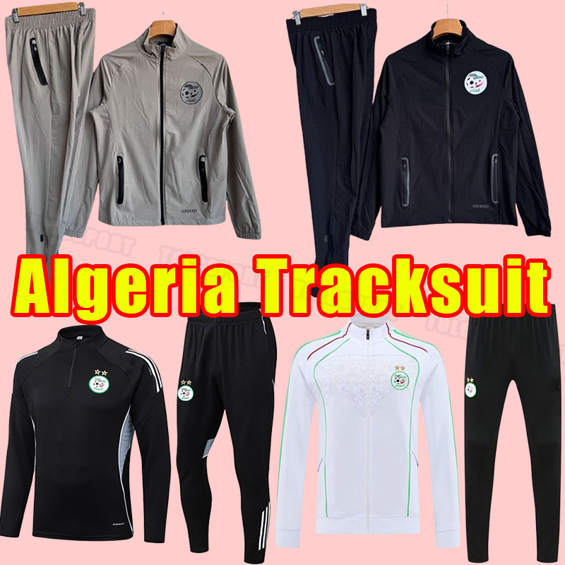 2025 2026 Soccer tracksuits Algeria home white away green MAHREZ FEGHOULI BENNACER ATAL 24 25 Algeria football kits shirt maillot de training set Long sleeve jacket
