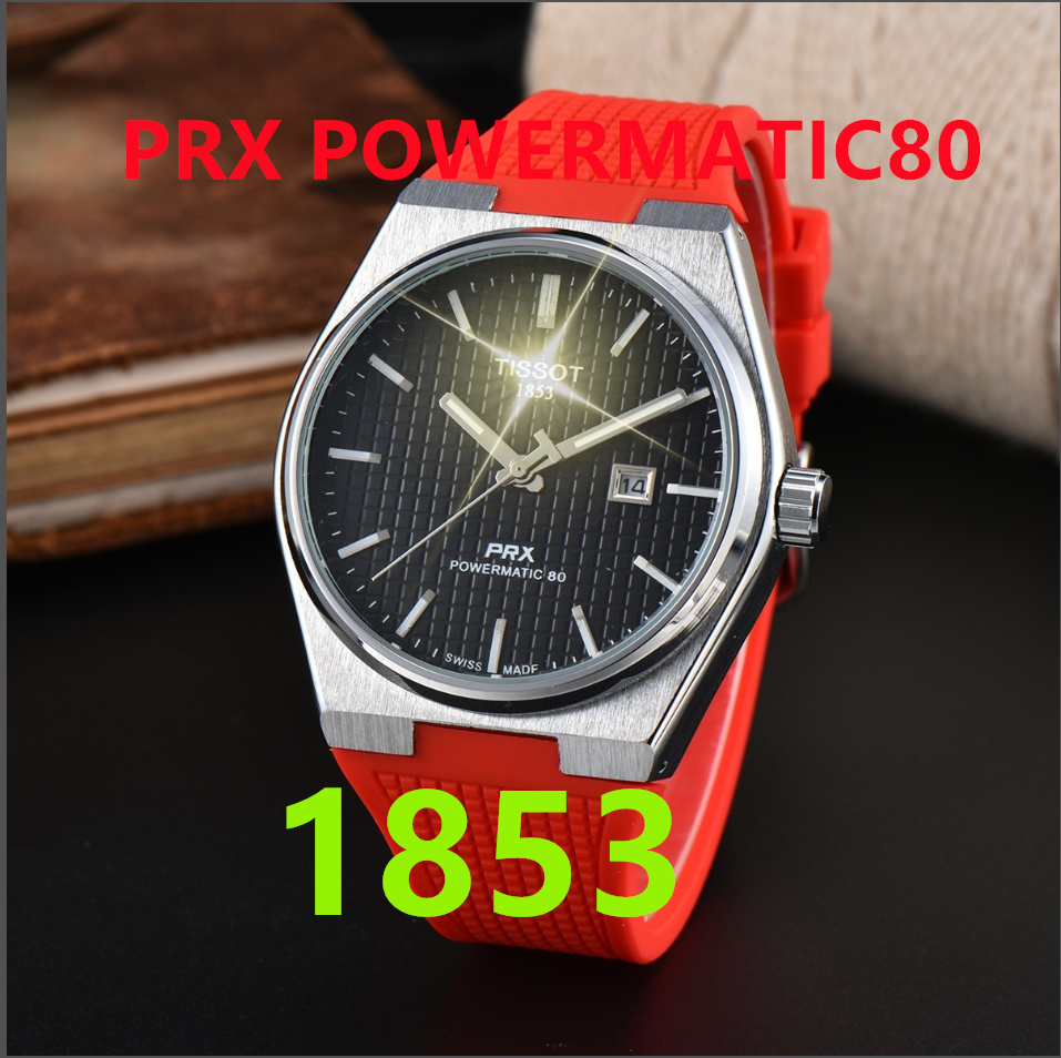 HOT 1853Tissity Mens woman Watches Rubber Strap Battery classics Chronograph Quartz Movement TISSOTITYly PRX brand Wristwatches mens POWERMATIC 80 watches 5892