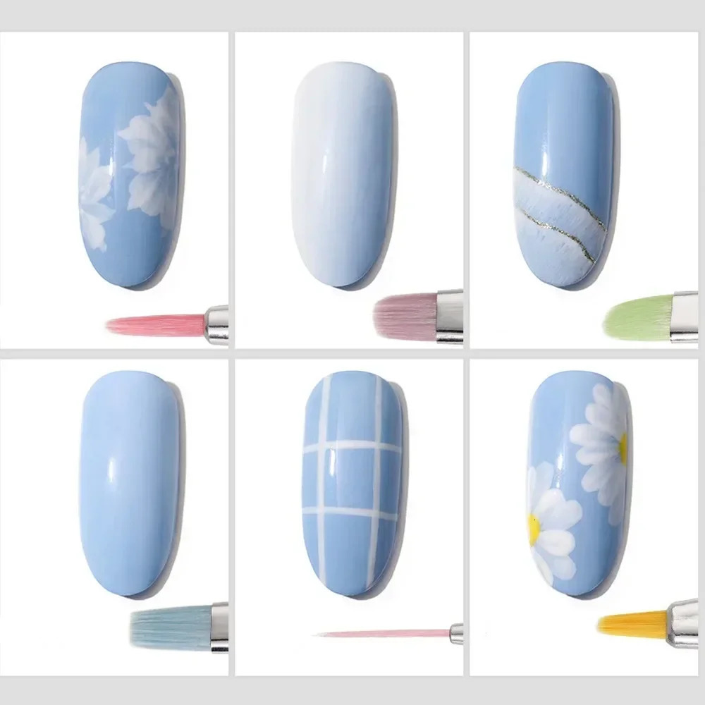 Nail Art Pen Aurora Transparent Brush Painting Nail Brush Uv Gel Extension Drawing Carving Pen Diy Manicure Tool With Bag 251217
