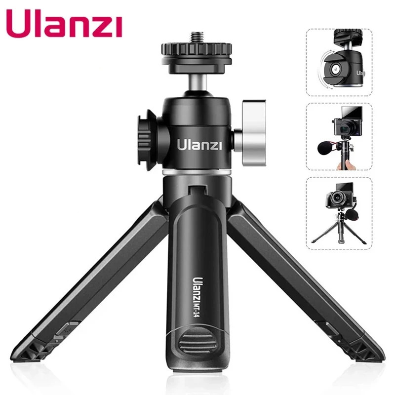 Ulanzi U-Vlog lite Mini Tripod with 360 Ball Head Cold Shoe Selfie Stick Tabletop Tripod for Camera iPhone Android Phone DSLR 251215