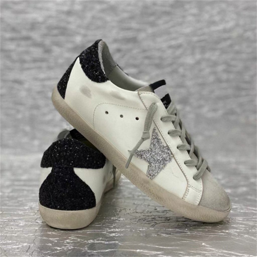 New designer shoes, retro dirty casual shoes, golden women's super star brand men's new release, Italian sports shoes, sequins classic white, lace-up style, size 36-46