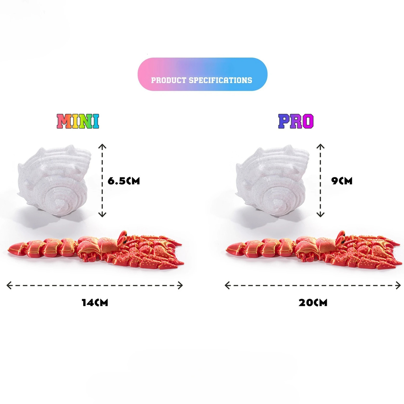 3D Printing Toys Hermit Crab Joint Movable Model Novelty Adult Toy Anti-stress Figurine Miniature Desk Accessories Birthday 251218