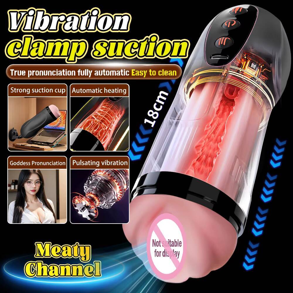 Multi Function Sucking Thrusting Vibrating Heating Penis Glans Trainer Pocket Vagina Pussy Male Masturbator Sex Toys for Men