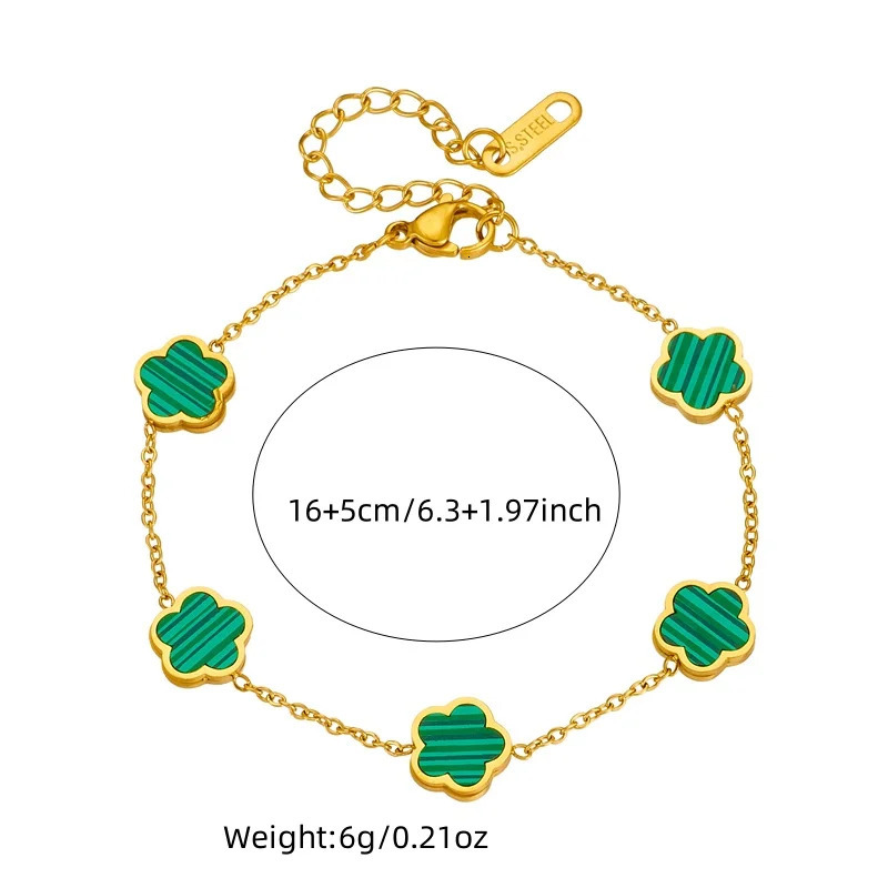 XIYANIKE 316L Stainless Steel 5-Leaf Flower Earring Bracelet Necklace Jewelry Set Exquisite Clover Accessory Women Trendy Gift 251218 - view 3