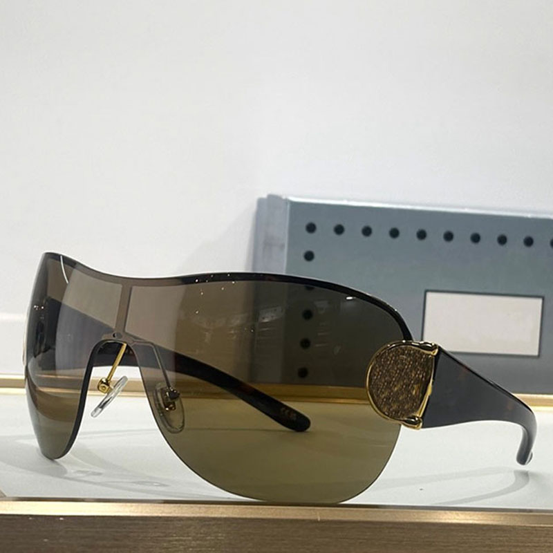 Fashion Designer Women Mask Sunglasses G2174 Acetate Fiber Lady Glasses Temple Logo Hollow Design Top Quality UV Protection Street Photography Retro Style