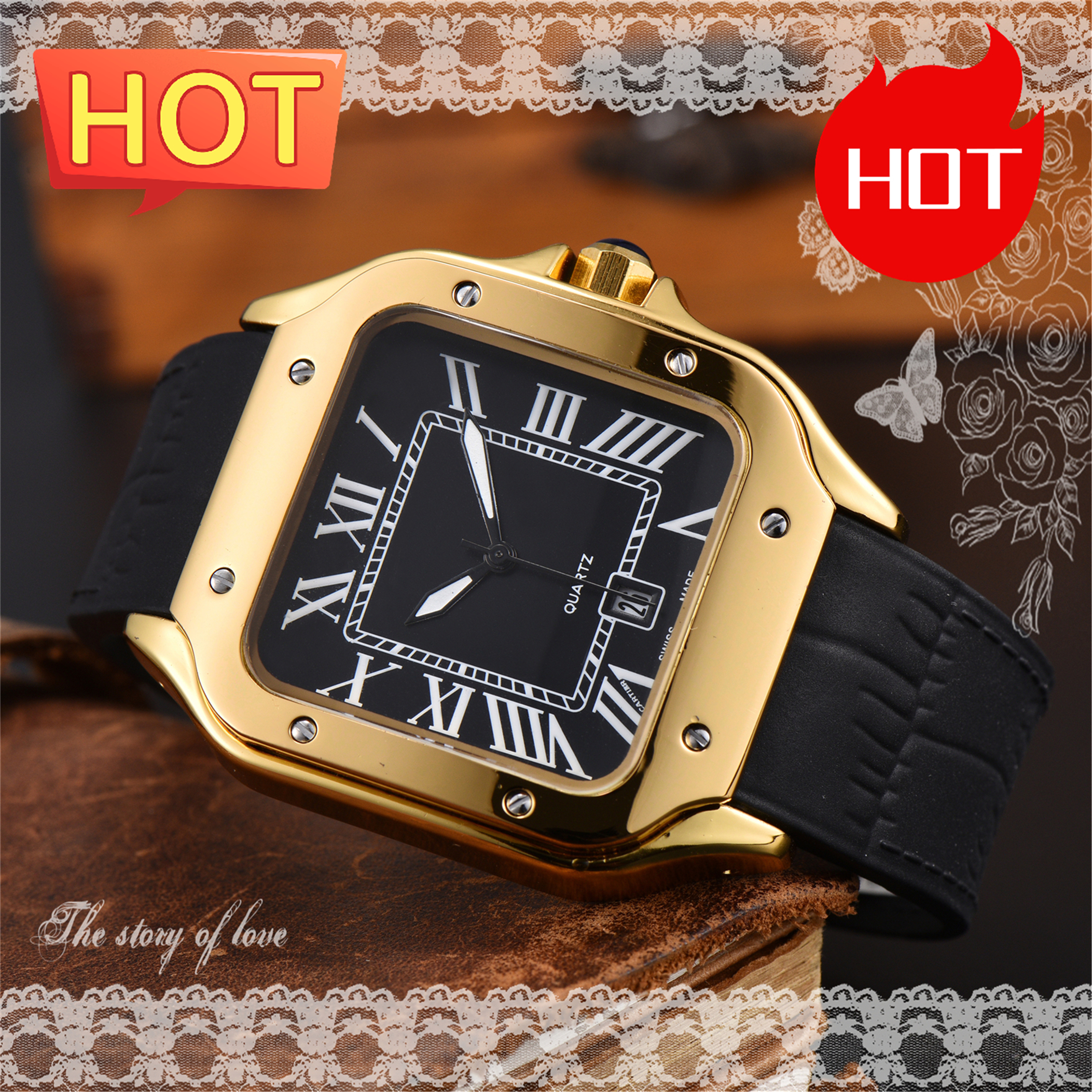 Luxury designer mens womens SANTOSity watches quartz Automatic mechanical watch stainless steel strap luminous gifts Wristwatches montre #566