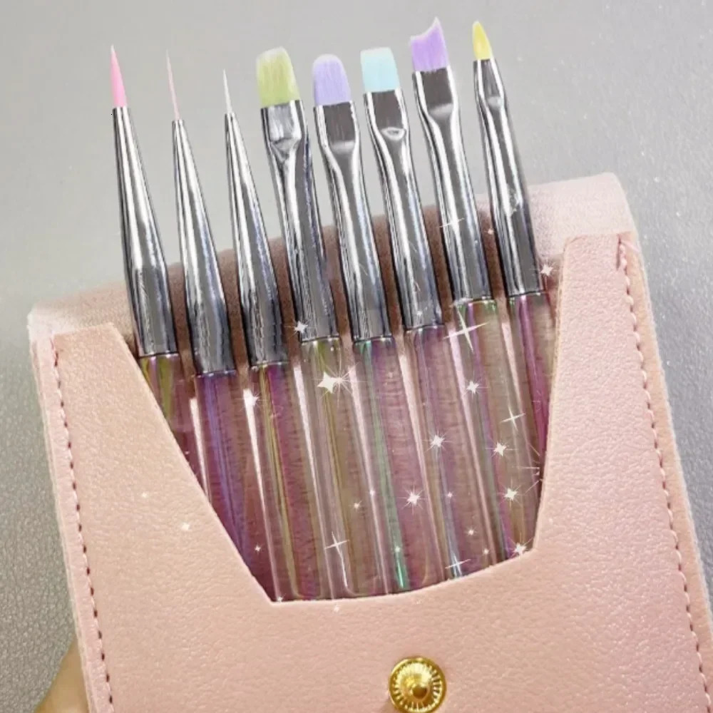 Nail Art Pen Aurora Transparent Brush Painting Nail Brush Uv Gel Extension Drawing Carving Pen Diy Manicure Tool With Bag 251217