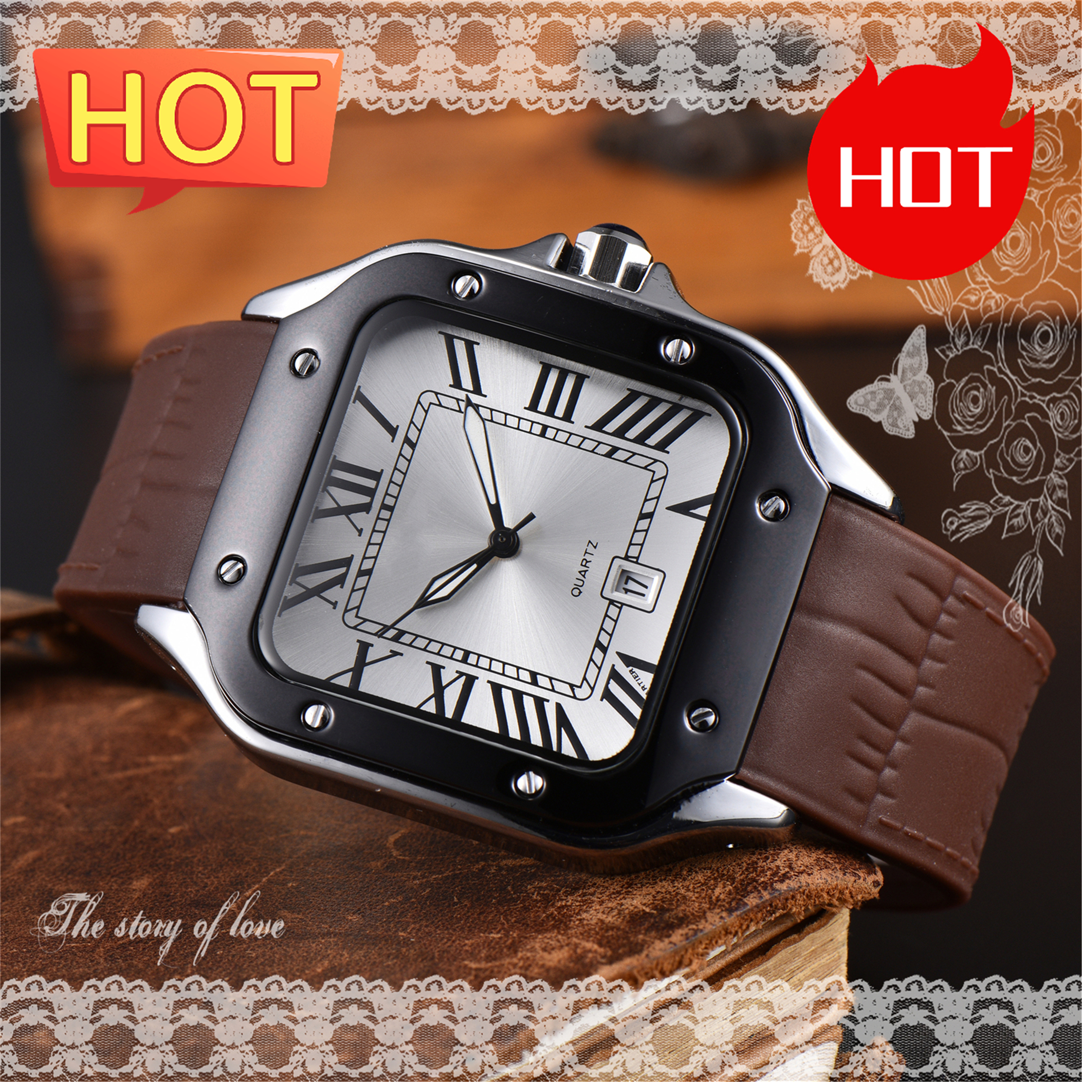 TOP brand Luxury designer mens womens SANTOSity watches quartz Automatic mechanical watch stainless steel strap luminous gifts Wristwatches montre 2212