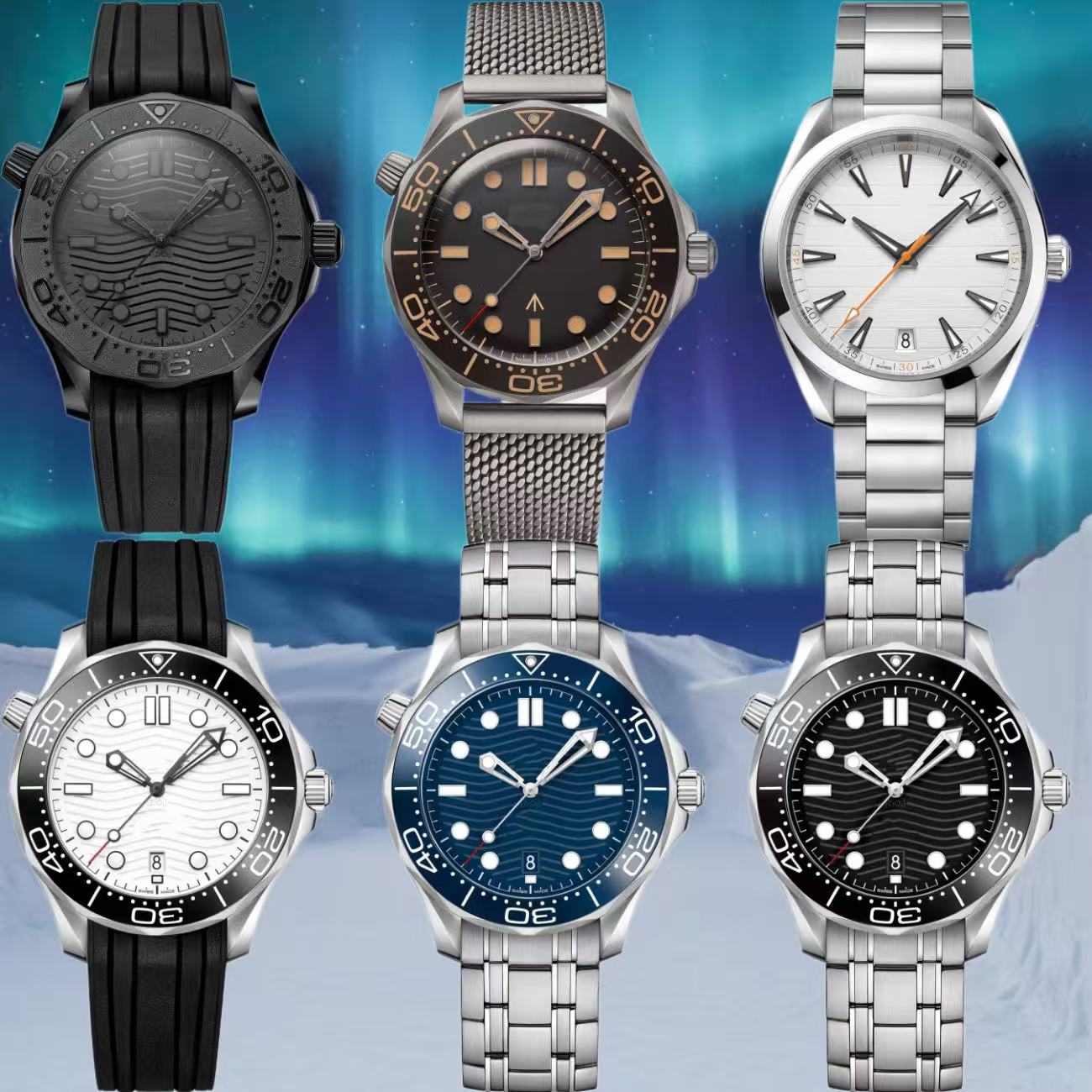 Mens watch Designer watches 300M automatic Wristwatches AAA Stainless steel/Rubber waterproof reloj orologio montre with box sapphire glass