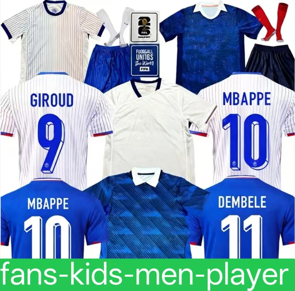 26 27 Euro Cup French Jersey MBAPPE Soccer Jerseys Home DEMBELE COMAN SALIBA KANTE Maillot De Foot Equipe Maillots GRIEZMANN Kids Men Women Fans Player Football Shirt