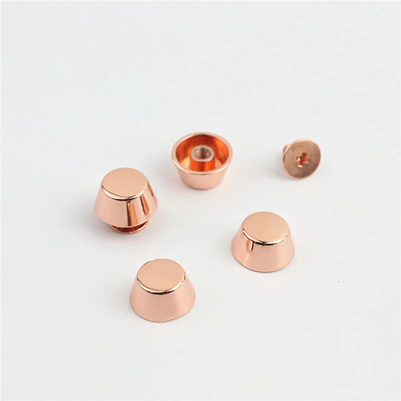 20sets Rose Gold Metal High Quality Leather Bag Handbag Purse Bottom Protecting Feet Nail Stud Belt Screwback Button Rivet Spike 251218