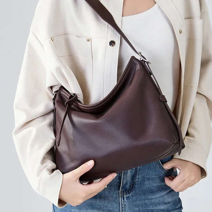 Cowhide Genuine Leather Handbags Women Casual Shoulder Bag Female Fashion Shopping Retro Large Luxury Designer Ladies Bags New