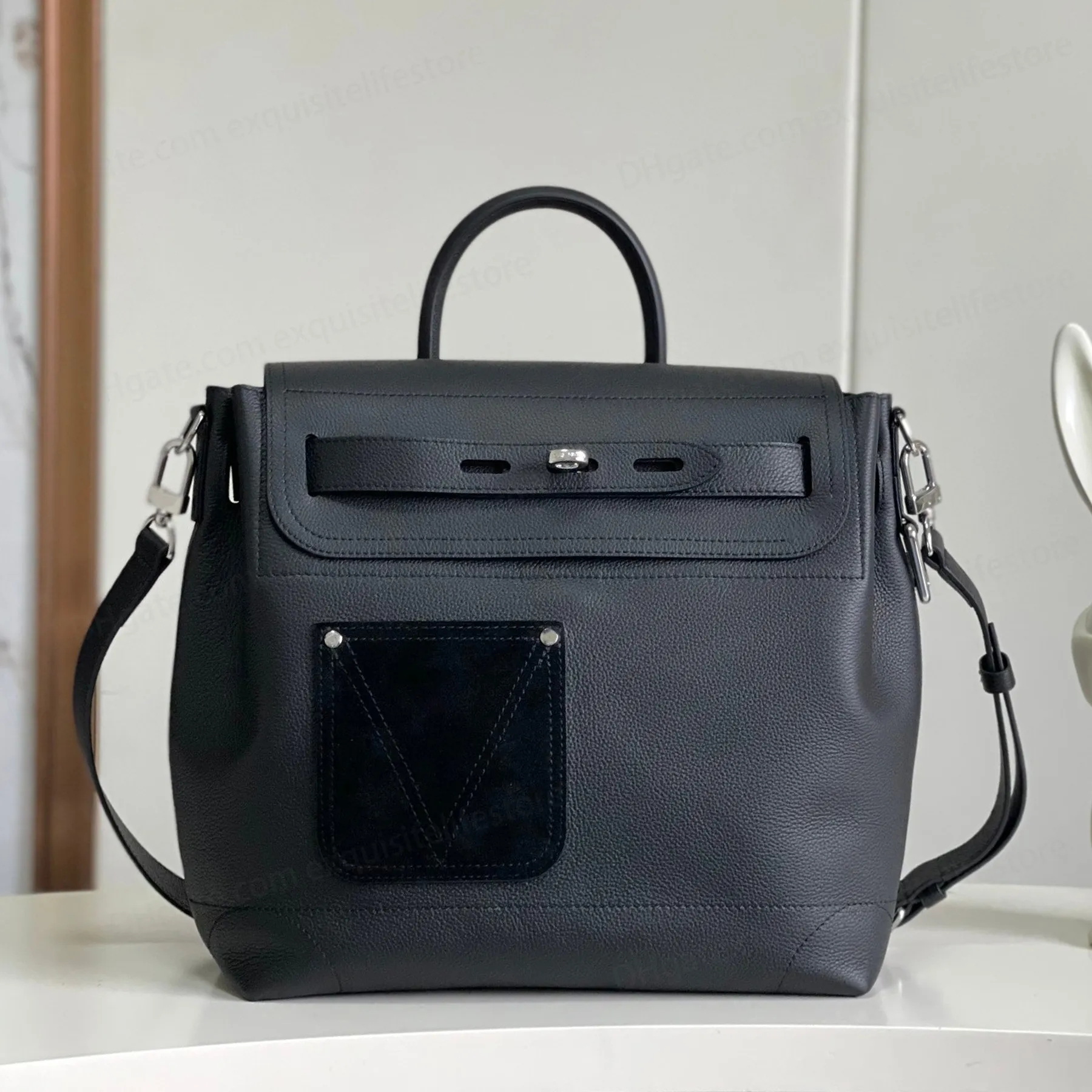 Top Quality Steamer Shoulder Bag Luxury Designer Soft Genuine Leather Crossbody Bag Suede Lining Handbag Removable Strap Clutch Bag Zipper Pocket Tote Bag Purse