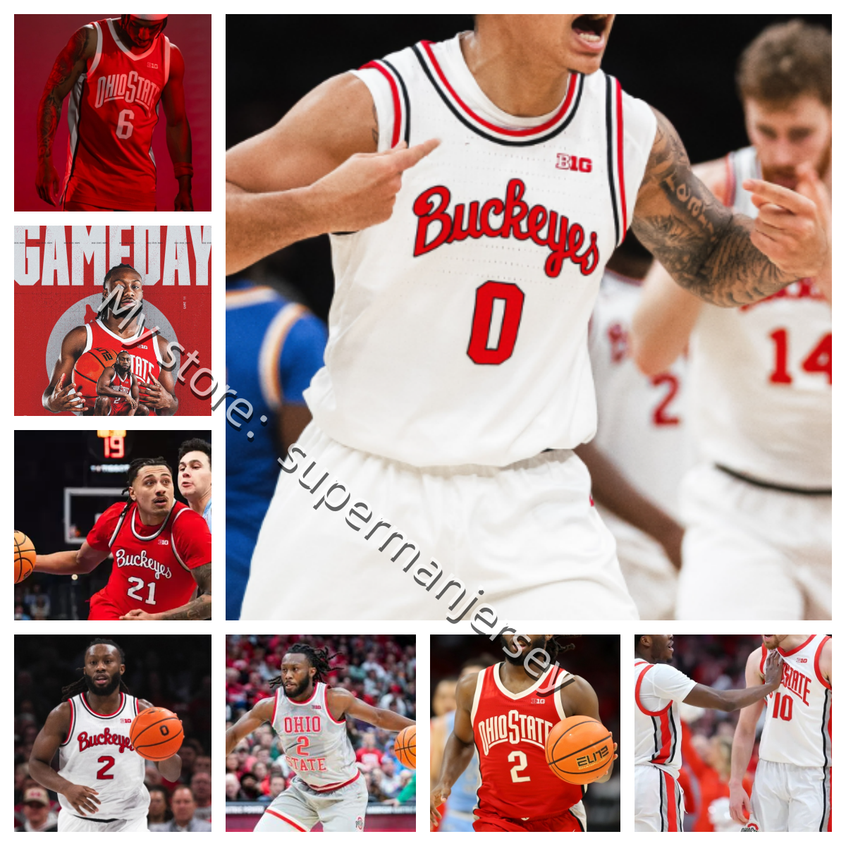 2025-26 Ohio States Buckeyes College basketball jersey Bynum Chatman Cupps Grujicic Herro Mobley Jr. Nash Njegovan Noel Ojianwuna Royal Thornton Tilly White Men