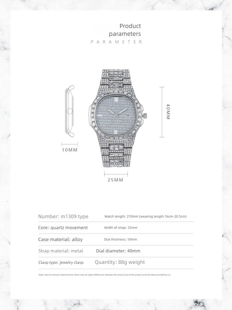 Elegant luxurious women's watch in metallic color series trend retro charm rhinestone inlaid watch fashion pillow shaped dial designer shining wa