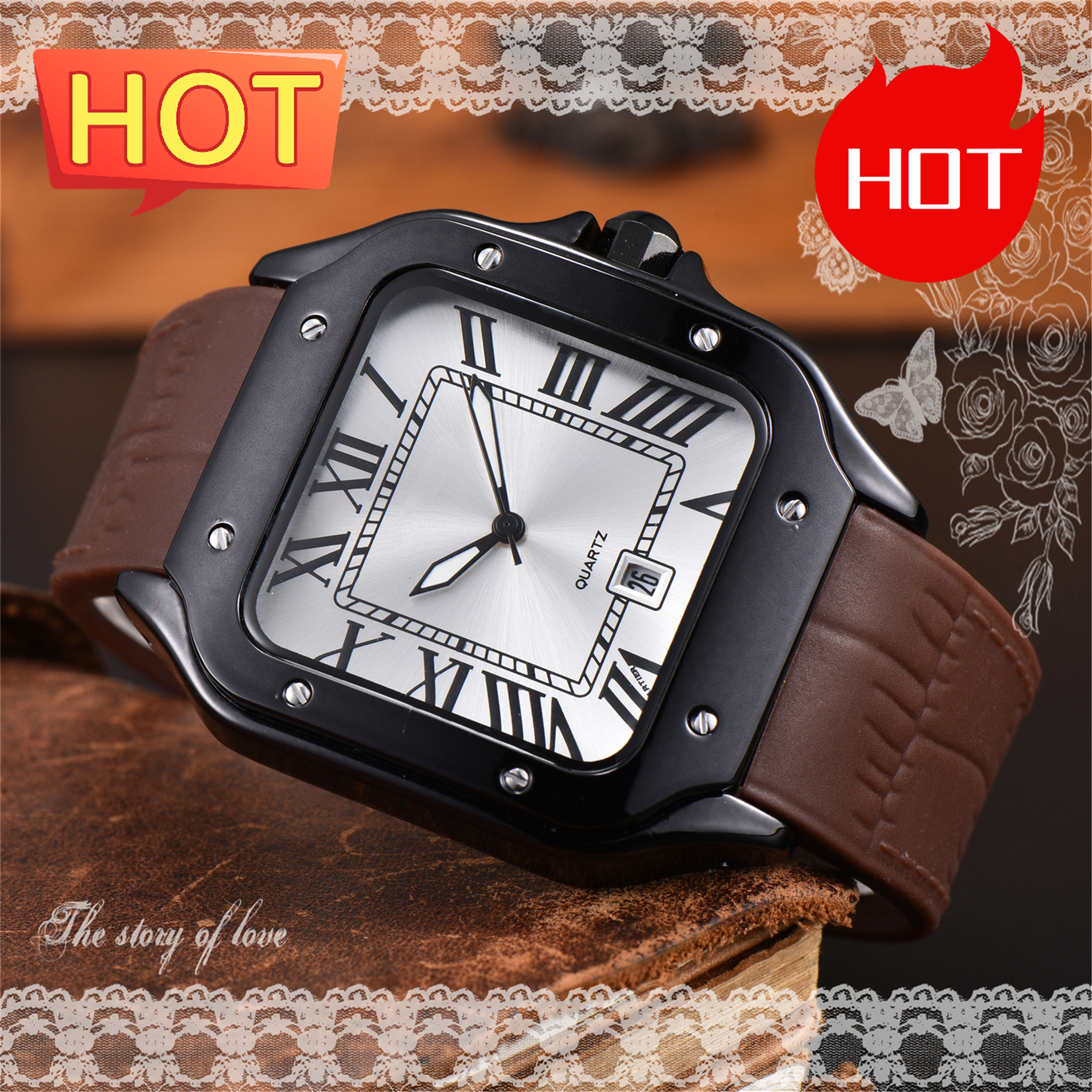 TOP brand Luxury designer mens womens SANTOSity watches quartz Automatic mechanical watch stainless steel strap luminous gifts Wristwatches montre #5598