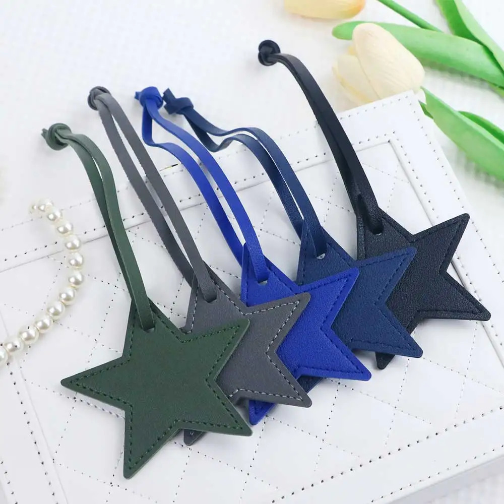 Customized name information pu leather creative fivepointed star bag decoration pendant key accessories 251219