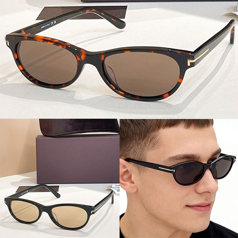 Luxury Men Women Oval Sunglasses Designer Acetate Fiber Frame Men Lady Glasses TF1310 Fashion Classic Oval Women Glasses Top Quality UV400 Slim Fitting Glasses
