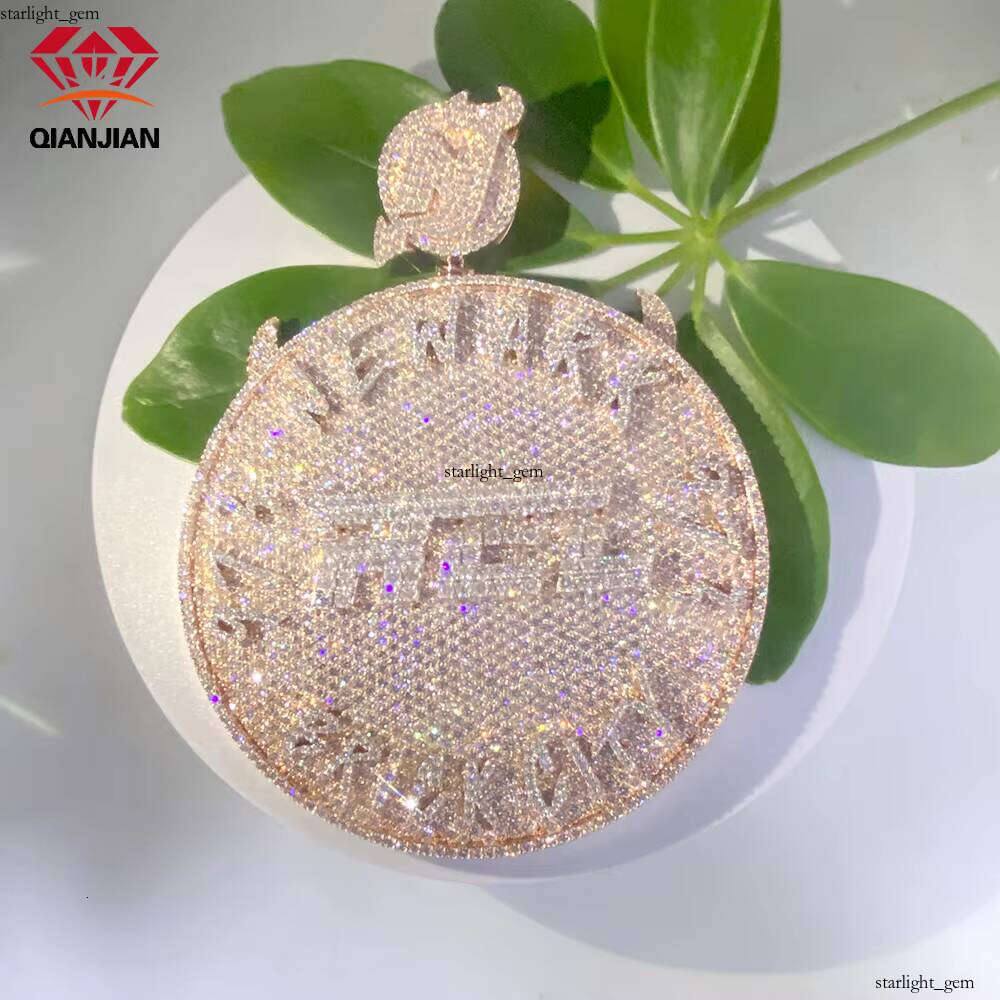 Ice out VVS Moissanite Fully Iced Out 925 Silver Pendant Gold Plated Letter with Moissanite Hip Hop Style Custom Silicon Stone Charm