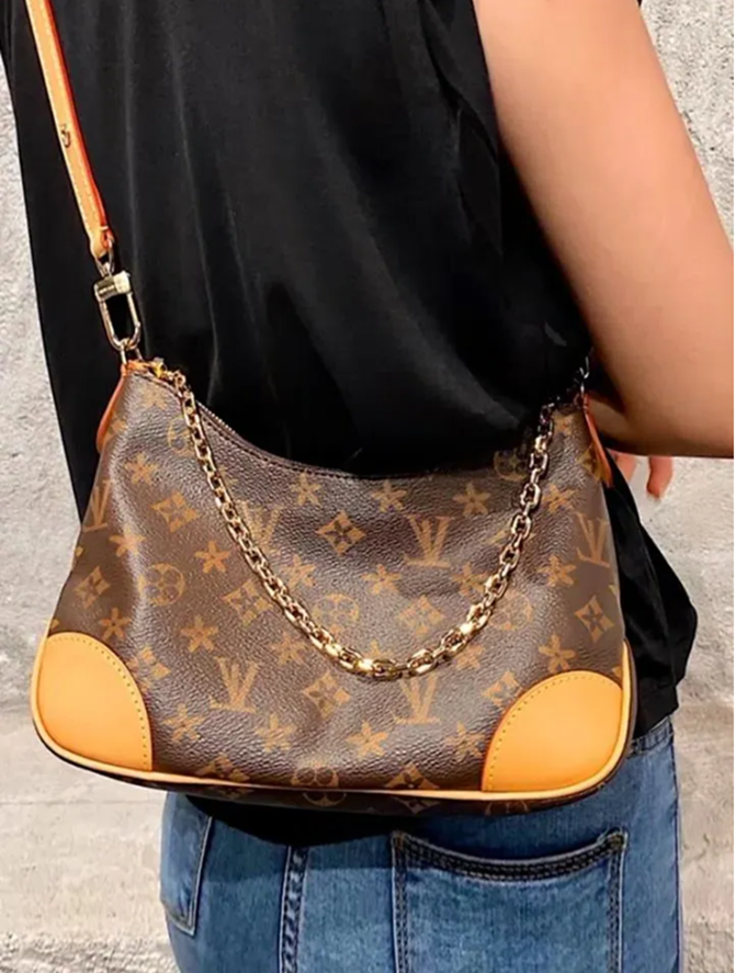 10A Old Flower Embossed Shoulder Lvslys Brown Crossbody Designer Wallet Women Crescent Luxury Dumpling Bag Black Purse Chain Handbag Quick Shipping