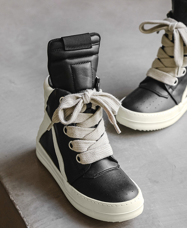 2025 new black and white high-top trendy men's shoes versatile boys' platform heightening shoes sports casual shoes