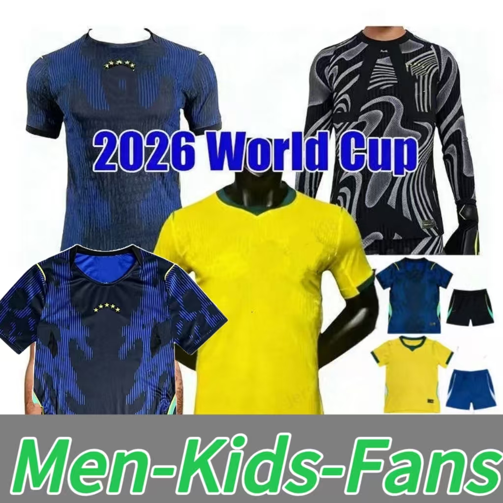 New 26 27 BRAZILS soccerseys LPAQUETA NEYMAR VINI JR 2026 2027 PCOUTINHO RICHARLISON football shirt GJESUS TSIA BRUNO G PELE CASEMIRO men women kids sets