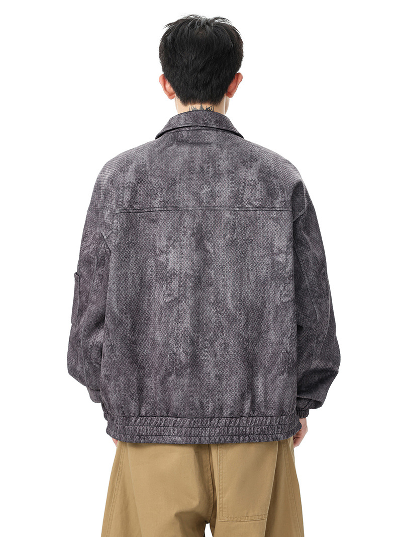 2025 New Arrival Men's Retro Tie-Dye Lapel Jacket | Autumn Winter Oversized Jacquard Streetwear Coat