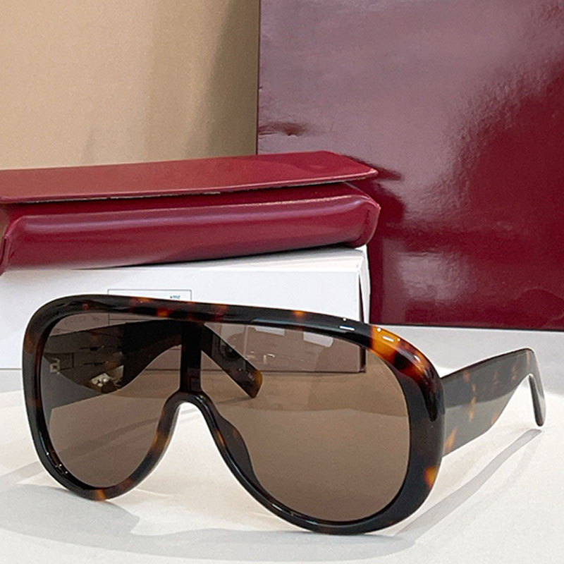 Designer Women Rectangular Frame Sunglasses GG2164 Oversize Women Eyewear Dark brown striped tortoiseshell acetate frame UV400 Brown lens Casual Mask Sunglasses