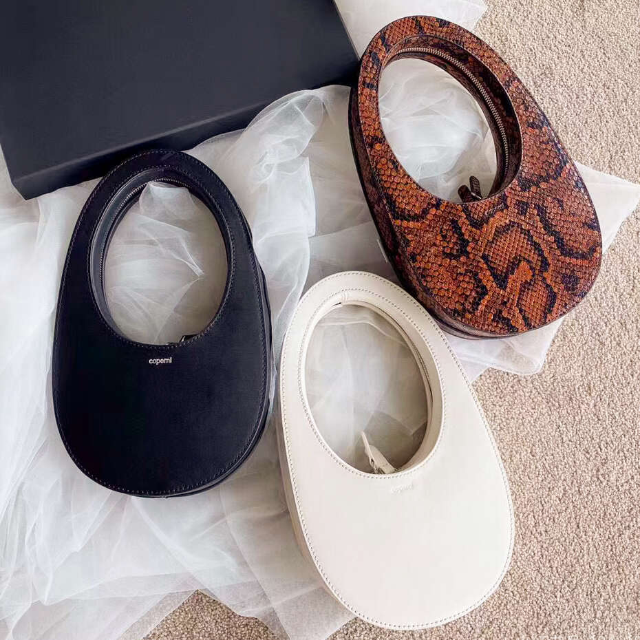 Luxury handbag Womens Diamond Designer Coperni egg bag man Clutch half moon Crossbody bag python print Leather rhinestone Shoulder tote hobo Even brand wallet bags