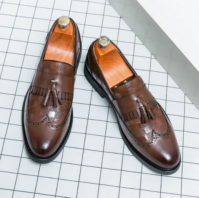 Designer Dress Shoes Luxury Designer Boots British Style Crocodile Pattern Men's Casual Brown Walking Flats Male Slip-on Business Dress Loafers Shoes
