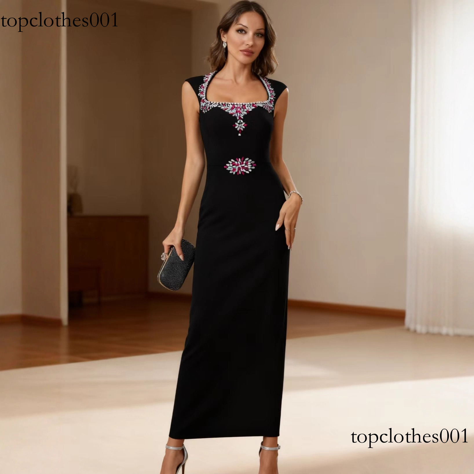 Female designer evening dress Cross-Border European and American Heavy Rhinestone Elastic Slim Sexy Bandage Party Socialite Dress Black Friday