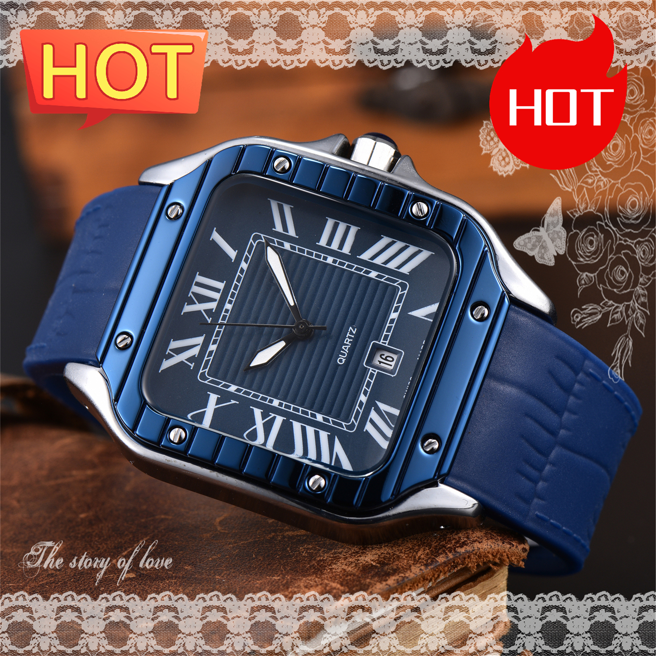 Luxury designer mens womens SANTOSity watches quartz Automatic mechanical watch stainless steel strap luminous gifts Wristwatches montre #569