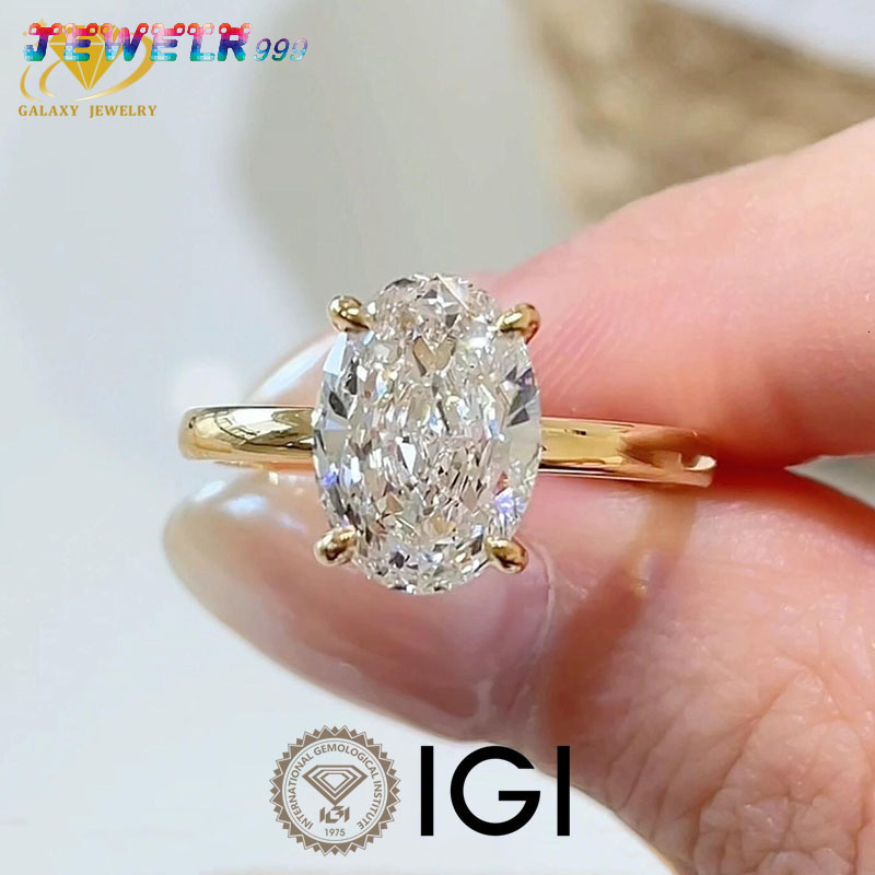 Fine Jewelry Custom 18K Gold 3CT Oval Cut Lab Grown Diamond Ring Vvs Lab Created Diamond Ring For Women With IGI Certified