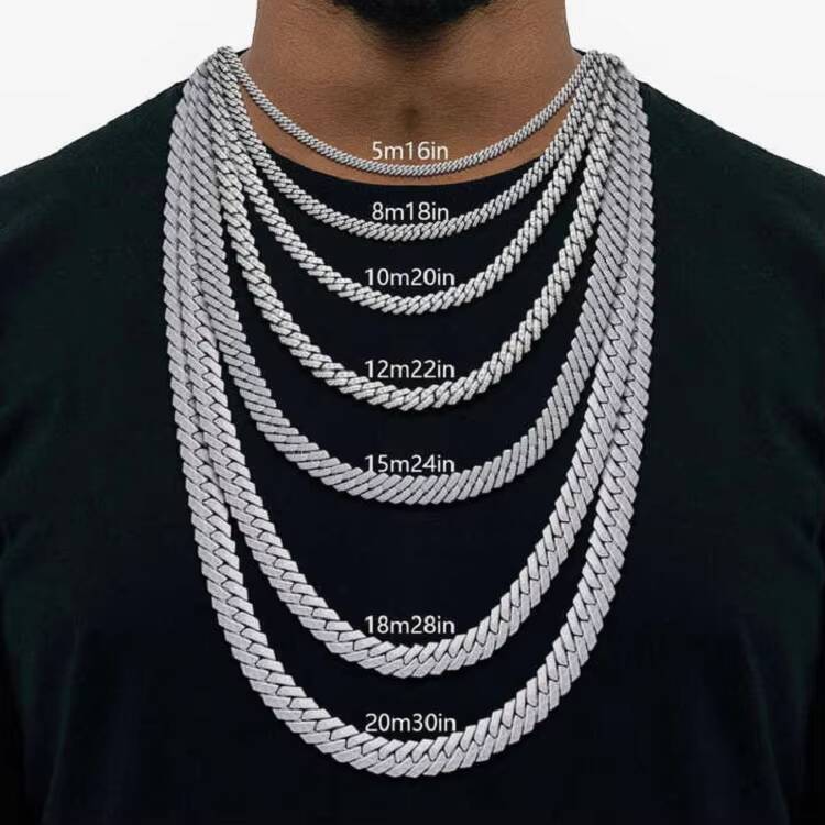 Wholesale Pass Diamond Test Hip Hop 925 Silver 2Mm 3Mm 4Mm 5Mm 65Mm Vvs Moissanite Diamond Necklace Cuban Link Moissanite Chain