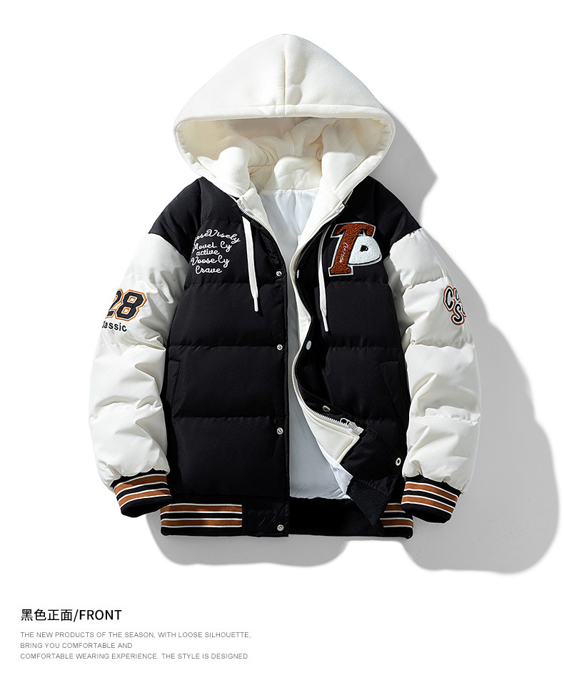 Autumn Winter Unisex Layered Hooded Puffer Jacket - New Style Thickened Warm Casual Baseball Coat for Men & Women