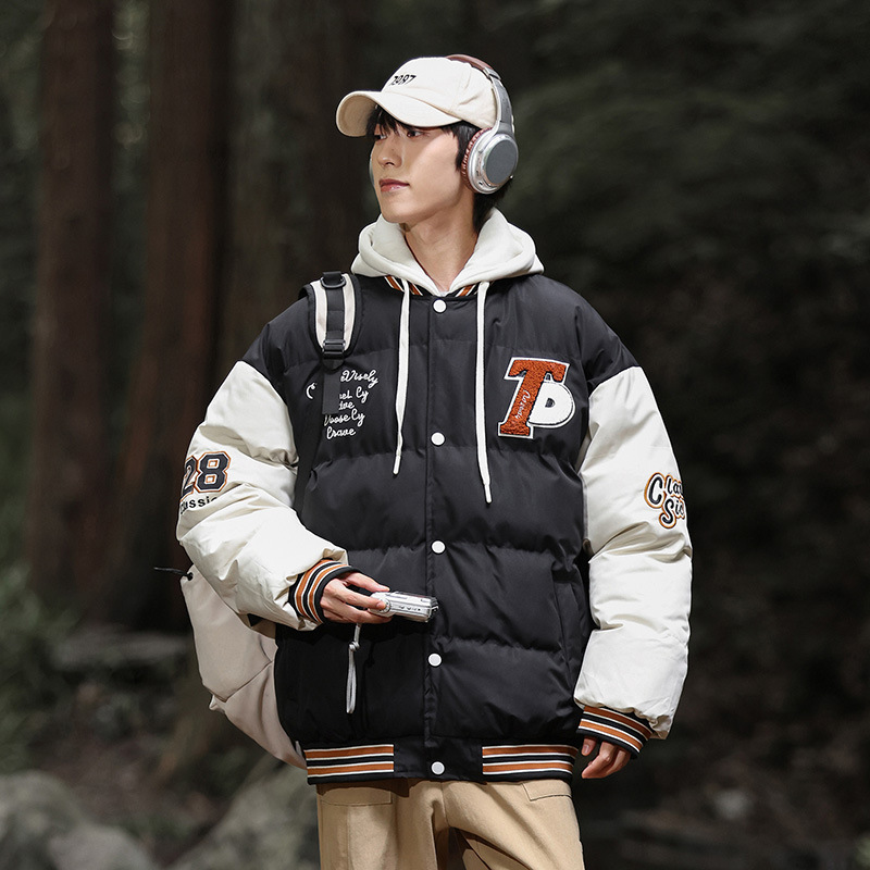 Autumn Winter Unisex Layered Hooded Puffer Jacket - New Style Thickened Warm Casual Baseball Coat for Men & Women