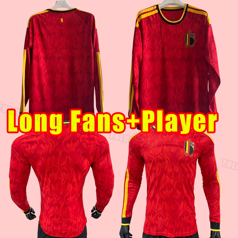 Long Sleeve BELGIUM 2026 2027 soccer jerseys National Team DE BRUYNE HAZARD COURTOIS LUKAKU TIELEMANS 26 27 Batshuayi Football Shirt fans player version shirts