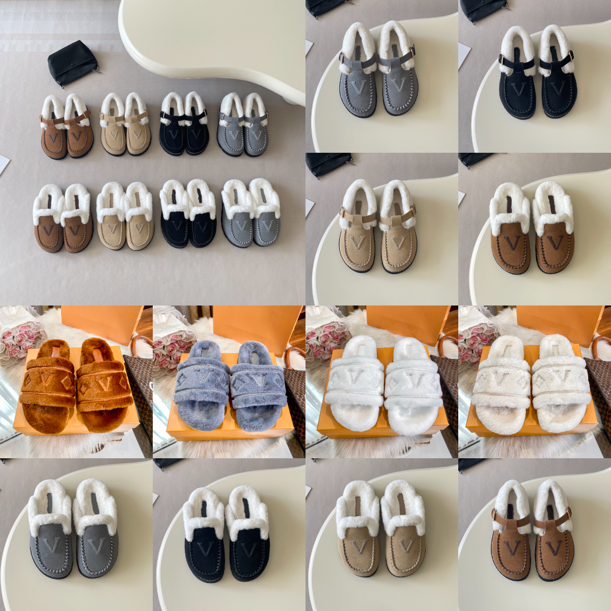 Designer Luxury Fur Winter Fluffy Furry Slides boots women Slippers Ladies Wool Warm Letters Sandals Comfortable Fuzzy Girl Flip Flop Slipper botte