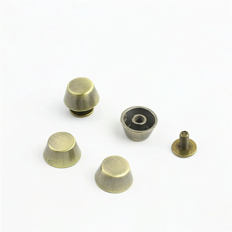 20sets Rose Gold Metal High Quality Leather Bag Handbag Purse Bottom Protecting Feet Nail Stud Belt Screwback Button Rivet Spike 251218