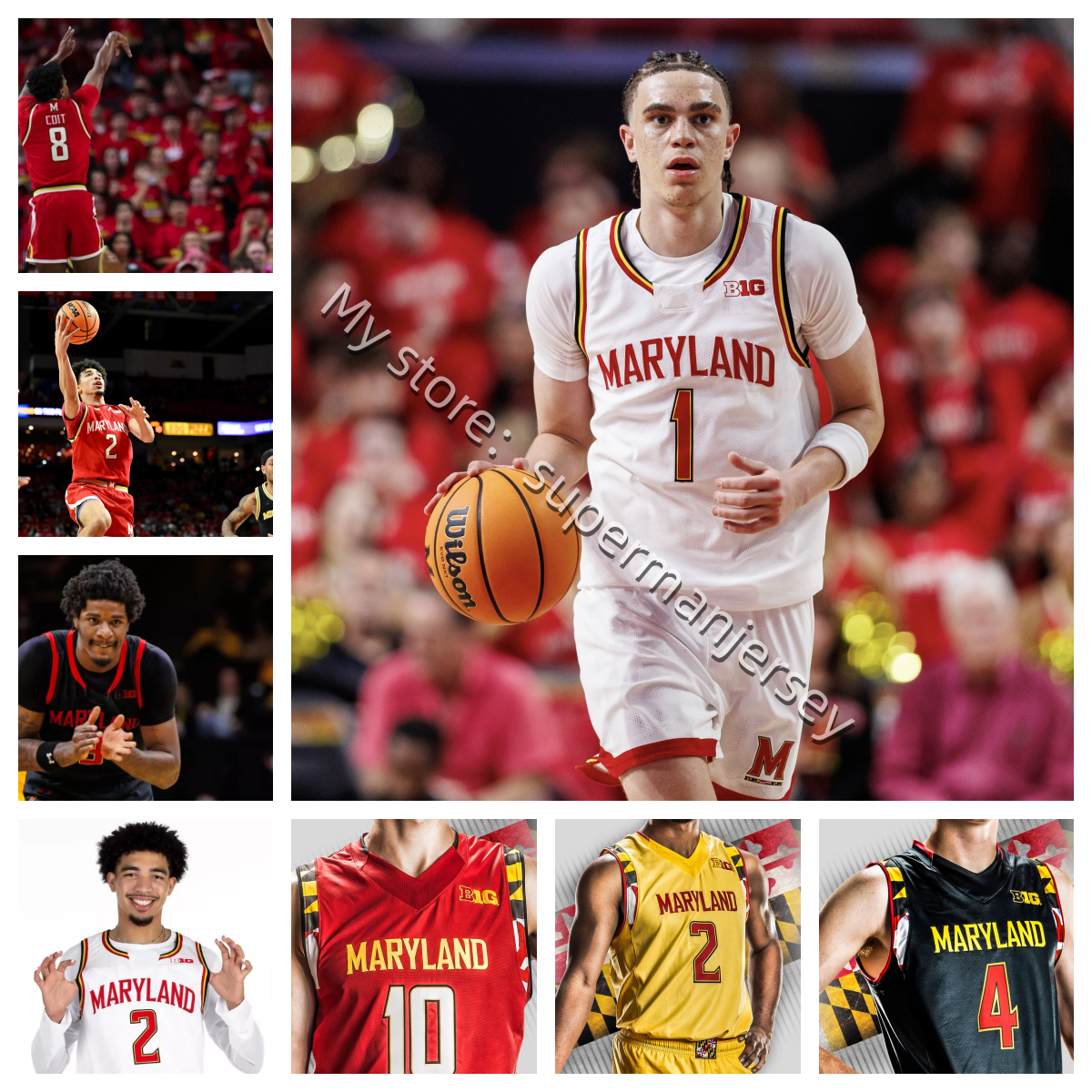 2025-26 Maryland Terrapins College basketball jersey s-3xl Adams Rice Passmore Mills Coit Turkson, Jr. Watts Saunders Harper Pino Payne Alston Blake Sotell Metcalf