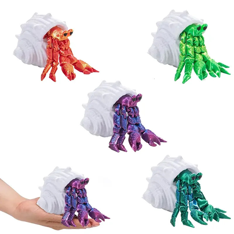 3D Printing Toys Hermit Crab Joint Movable Model Novelty Adult Toy Anti-stress Figurine Miniature Desk Accessories Birthday 251218