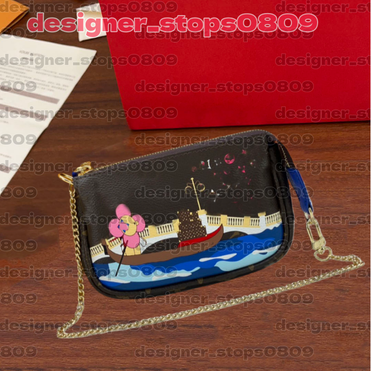 Designer bag Evening Bags Chain Crossbody Mahjong Bag Old Flap leather Handbag tote bag Purse Retro Graffiti Yellow wer Pattern Women Handbags wallets 10A