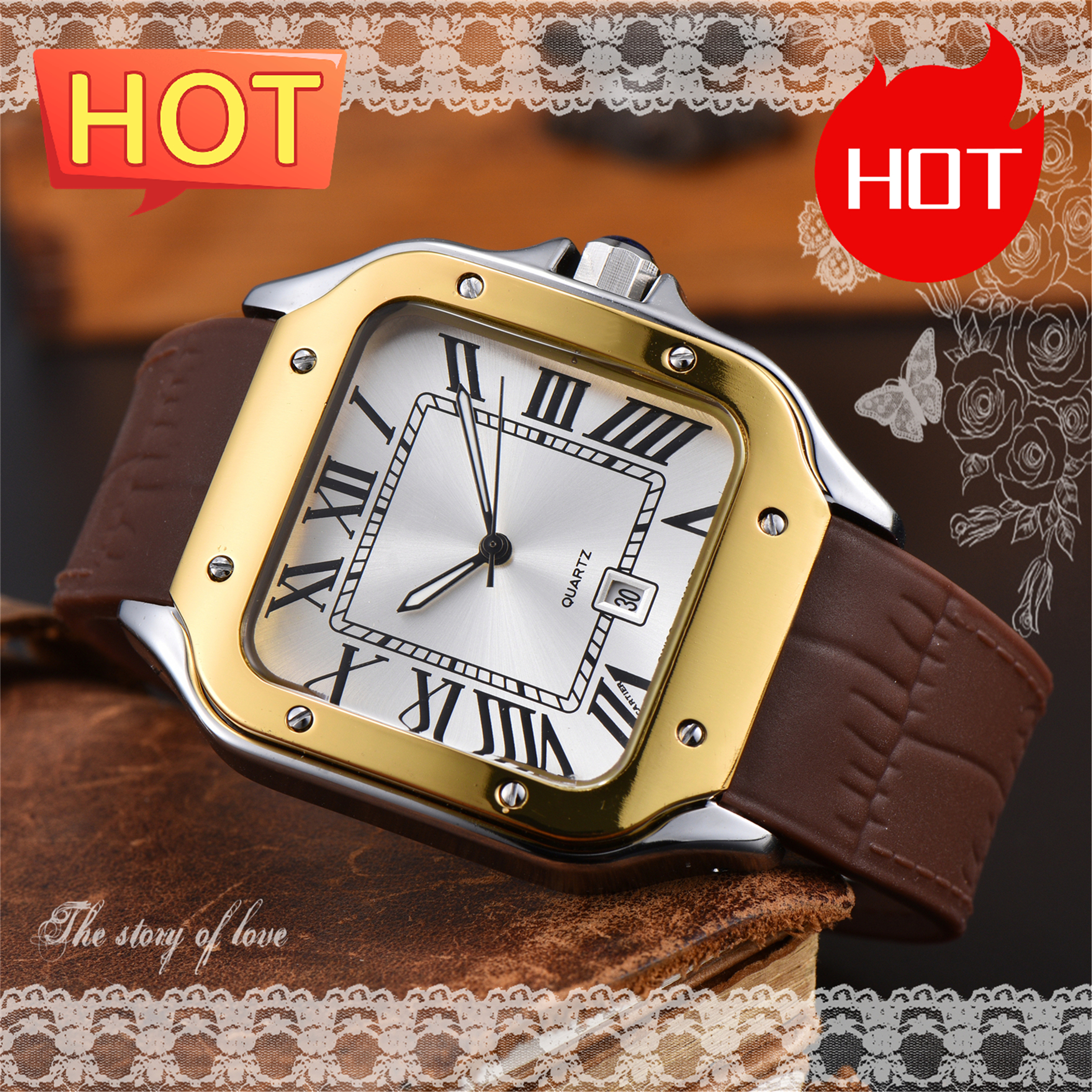 TOP brand Luxury designer mens womens SANTOSity watches quartz Automatic mechanical watch stainless steel strap luminous gifts Wristwatches montre #51589